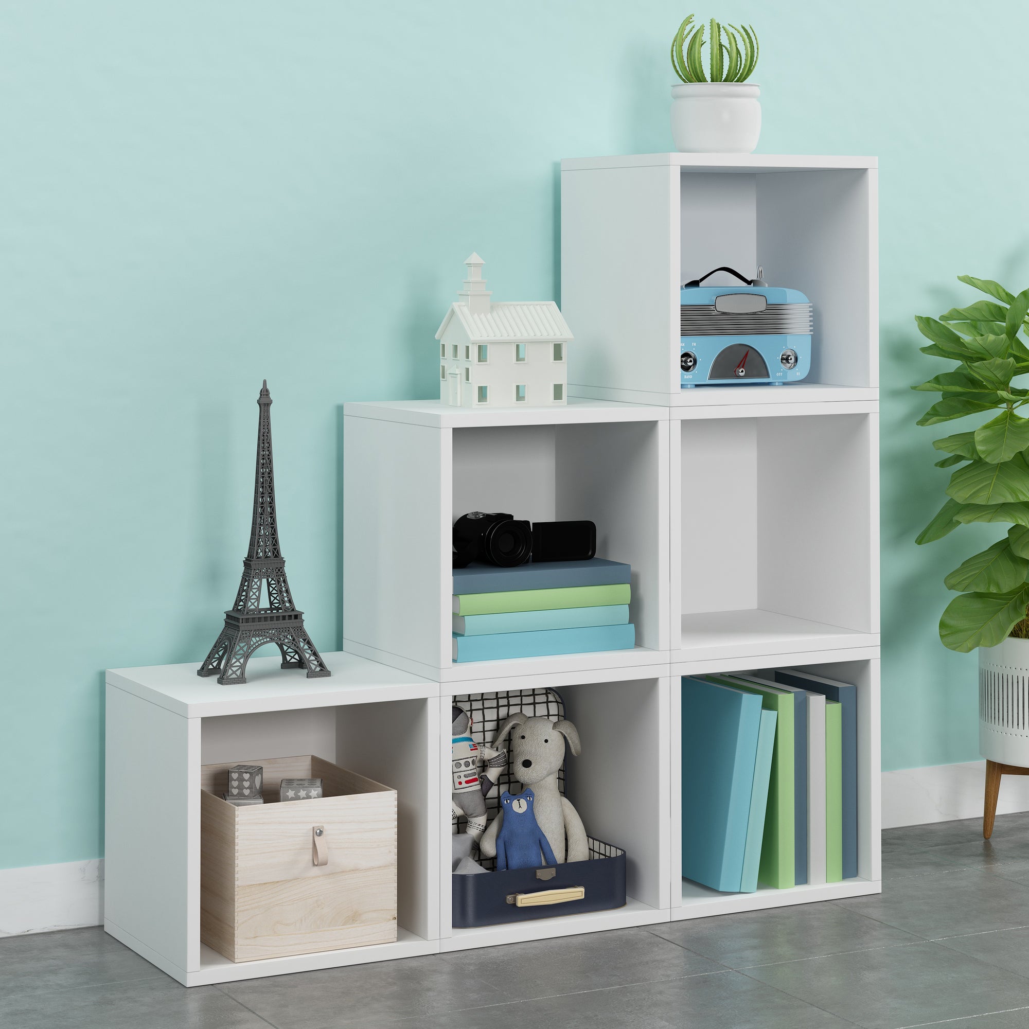 Dylan Single Cube Vinyl Record Storage, White (New Color)