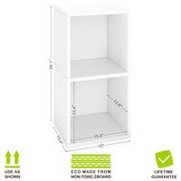 Presley Double Cube Vinyl Record Storage, White (New Color)