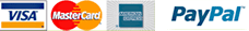 We Accept Visa, MasterCard, American Express, Paypal